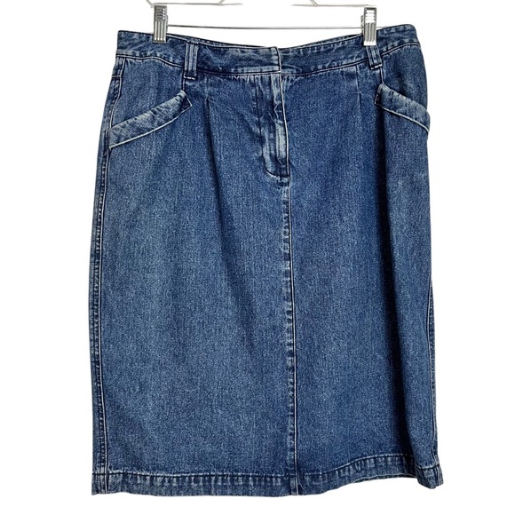 Kim Rogers Dresses & Skirts - Kim Rogers Denim Skirt Womens Size 10 Blue Jean Midi Casual‎ Career (3082)